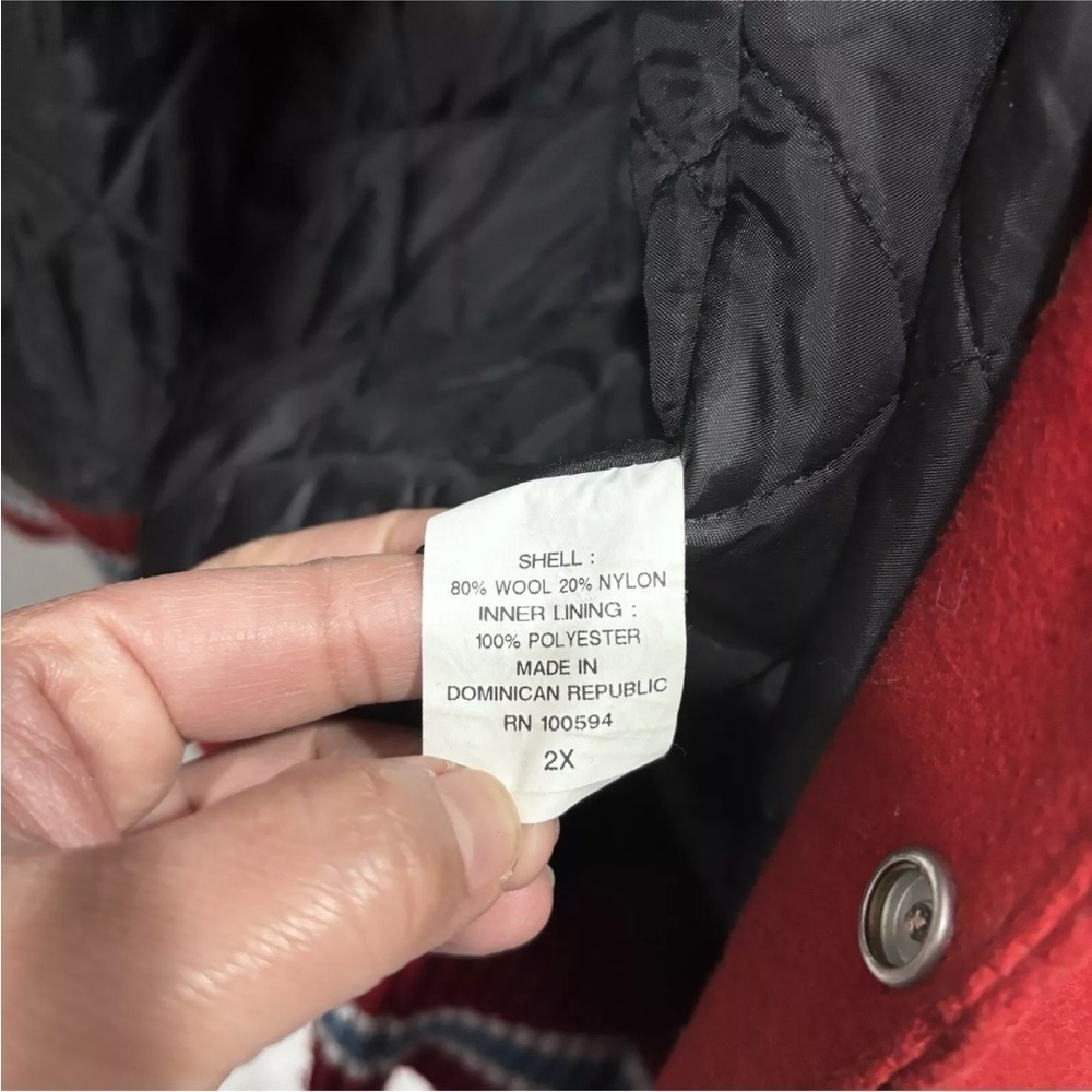 Rennoc Classic Wrestling Peaches Wool Blend Leather Bomber Jacket Men’s Size 2XL - Picture 8 of 14